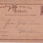 DR - Grünberg 17/7 hands. Ortsangabe 1/2 Gr. Brustschild Ganzsache 1873
