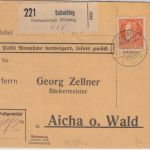 Bayern - 30 Pfg. Ludwig Perfin "VDP" Paketkarte/Selbstbucher Schalding 1917