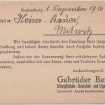 Bayern - 3 Pfg. Ludwig Perfin "GB" Drucksachenkarte Regensburg - Mitwitz 1916