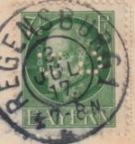 Bayern - 5 Pfg. Ludwig Perfin "GB" Karte Regensburg - Mitwitz 1917