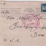 Bayern - 20 Pfg. Ludwig Zensurbrief n. USA München - Brooklyn 1916