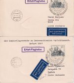 DDR - Erfurt 1961 2 Sonderflug-Postkarte n. CSSR/UNGARN IGA Erfurt 1961