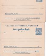 DR - Mannheim Privatpost 2 Pfg. Ganzsache - 2 versch. Typen - ungebraucht