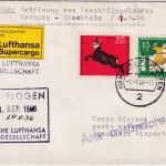 BRD - Lufthansa Supercargo 1st-Flug Frachtflugdienst Hamburg - Stockholm 1.9.66