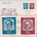 BRD - 15+20 Pfg. Bed. Deutsche Perfin "DRG" SAS-Sonderflug Hamburg 1963