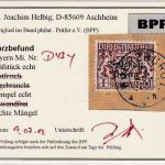 Bayern - 1 M. Dienst Staatswappen/Volksstaat weißes Papier Briefstück 1920 gepr.