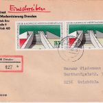 DDR - 2x35 Pfg. Widerstand Faschismus Einschreibebrief Dresden Weinböhla 13.6.89