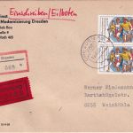 DDR - 2x70 Pfg. Spartakiade Leipzig Eil-Einschreibebrief Dresden 13.6.89