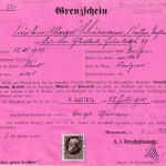 Bayern - 1 M. Ludwig Grenzschein n. ÖSTERREICH Grenzschutzkdo. Mittenwald 1918