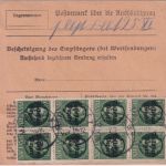 Bayern - 10x7 1/2 Pfg. Ludwig/Volksstaat Paketkarte Marktsteft 1919