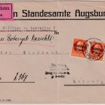 Bayern - 2x35 Pfg. Ludwig/Volksstaat Eilbrief Augsburg - Leipzig 1920