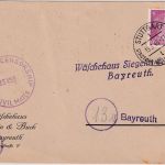 DR - Stuttgart 1 15.3.45 Karte n. Bayreuth Überroller US-Zensur 15436