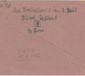 DR - Rathen (Kr. Pirna) 20.3.45 Brief n. Dudweiler Überroller US-Zensur