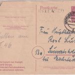DR - Hamburg-Fuhlsbüttel 26.3.45 Ganzsache n. Seuversholz/Eichstätt US-Zensur
