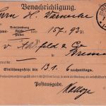 DR - Heiligenfelde (Bz. Bremen) 7.1.26 KOS Benachrichtigung f. Nachnahmesendung