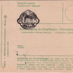 B&M - Prag Postsparkasse Zahlungsanweisung n. Gloggnitz 28.3.45 Überroller