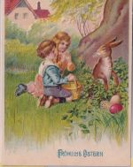Bayern - Riederau T. Diessen a. Ammersee Posthilfstellen-Ra3 Osterkarte 1907