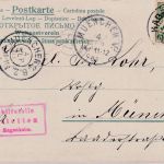 Bayern - Hofstetten T. Hagenheim roter Posthilfstellen-Ra3 Karte n. München 1903