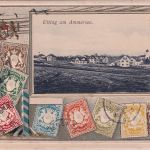 Bayern - Utting a. Ammersee Briefmarken-Passepartout-AK gelaufen 1906