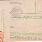 B&M - Prag Postsparkasse Zahlungsanweisung n. Unternalb 28.3.45 Überroller
