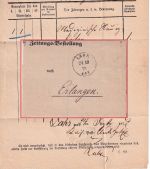 DR - Lahr 24.12.72 K1 Zeitungsbestellung n. Erlangen - mit Inhalt