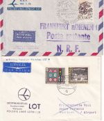 BRD/Polen - LOT Erstflug Warschau Frankfurt/Frankfurt Warschau 7.9.65 2 Belege