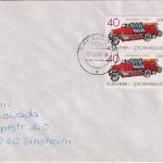 DDR - 2x40 Pfg. Feuerwehr Brief >20g Dresden - Sinsheim 30.6.90