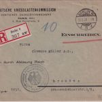 DR - Berlin W8 1928 Frei d. Ablösung/Einschreibebrief Dt. Kriegslastenkommission