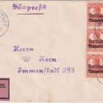 Bayern - 25+6x7 1/2 Pfg. Germania/Freistaat Ortseilbrief Immenstadt 3.1.20