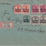 Bayern Germania/Freistaat "Pfalz-Ausg." Einschreibebrief Münchweiler 22. MAI 19