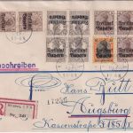 Bayern - 25 Pfg. Germania/Freistaat u.a. Einschreibebrief Nürnberg 26. DEZ 19