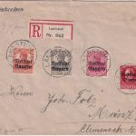 Bayern - 10 Pfg. Germania/Freistaat "Pfalz-Ausg." u.a. Einschreibebrief 3.JUN 19