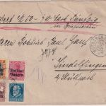 Bayern - 35 Pfg. Germania/Freistaat u.a. Wertbrief München Sindelfingen 15.10.19