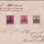 Bayern - 80 Pfg. Germania/Freistaat u.a. Wertbrief Erlangen - Leipzig 30.JAN 20
