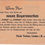 Bayern - 5 Pfg. Germania/Freistaat Drucksache i.d. SCHWEIZ Lindau 29. OCT 19