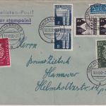 BRD - 10+20 Pfg. bachsiegel u.a. Ortsbrief Hannover 18.10.50