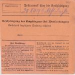 Bayern - 2x75 Pfg. Germania/Freistaat Paketkarte Aschaffenburg Holzkirchen 1919