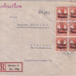 Bayern - 6x7 1/2 Pfg. Germania/Freistaat Orts-Einschreibebrief München 45 1920