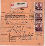 Bayern - 3x35 Pfg Germania/Freistaat Einschreibe-Paketkarte Rheinzabern 7.1.20