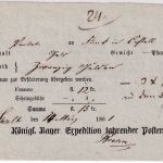 Bayern - Spalt 1861 Fahrpost-Aufgabeschein f. Geldpaket n. Castell - Notiz !!
