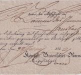 Bayern - München 1822 Briefpost-Aufgabeschein Teilvordruck Kgl. Bay. Oberpostamt