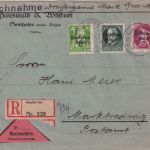 Bayern/DR - 60 Pfg. Ludwig/Volksstaat u.a. NN-Einschreibebrief Sonthofen 14.5.20