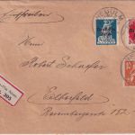 Bayern/DR - 10 Pfg. Abschied u.a. Einschreibebrief Neu-Ulm - Elberfeld 11.MAI 20