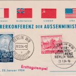 Berlin/DDR - 20+12 Pfg. Vier-Mächte-Konfernez Sonderkarte + SST 25.1.(18.2.54