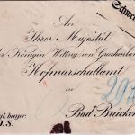 Bayern - Schweinfurt ca. 1860 Dienstpaketadresse/Fahrpost n. Bad Brückenau