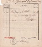 Bayern - Moosburg roter Vorphila-L1 Zeitungsquittung Pfarramt Volkmannsdorf 1862