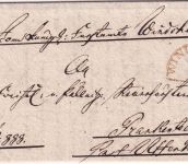 Bayern - Windsheim 6/1 HKS in braunrot (!!) Dienstbrief 1855