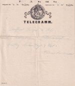 Bayern - Hof 1865 Telegramm aus Grimma Vordruck Dt.-Österr. Telegraphen-Verein