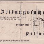 Bayern - Tirschenreuth 15/1 HKS Zeitungssache n. Passau 1863 - mit Inhalt