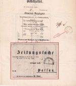 Bayern - Tirschenreuth 15/1 HKS Zeitungssache n. Passau 1863 - mit Inhalt